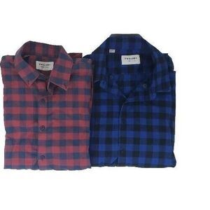 Twillory Untuckable Men's Sz Large Plaid Long-Sleeve Button Tailored Fit Shirts